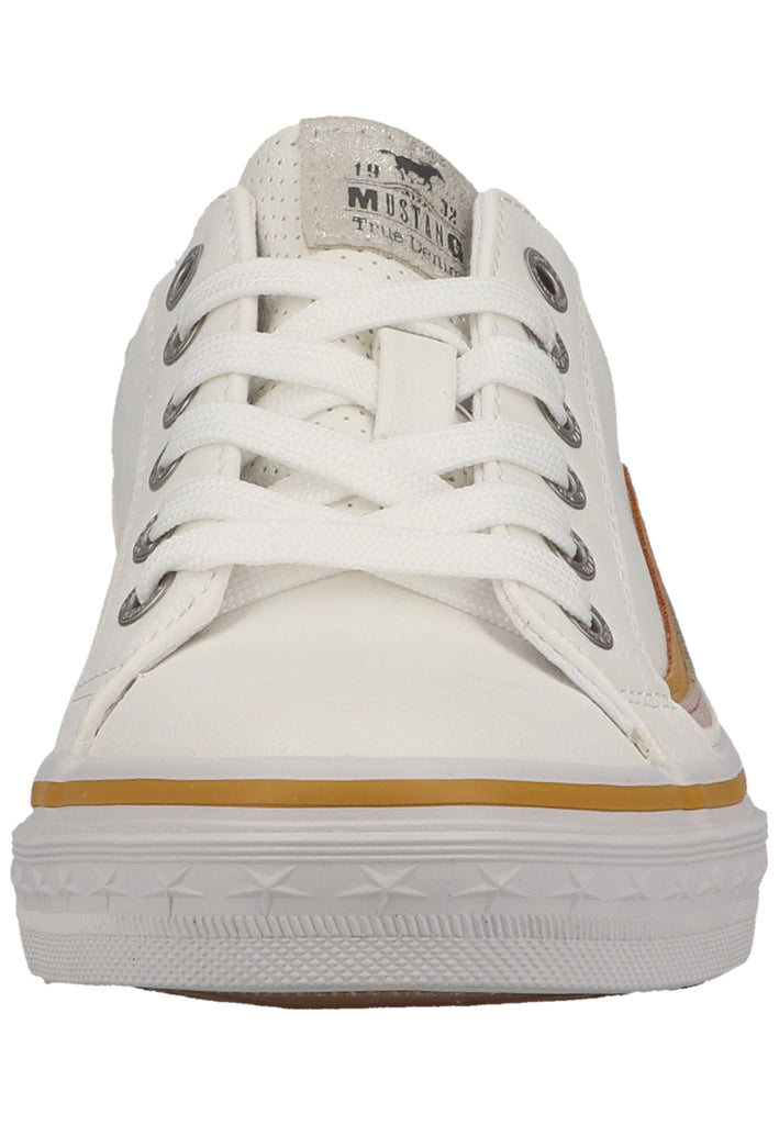 Mustang Sneaker Lederimitat Weiß/Gelb