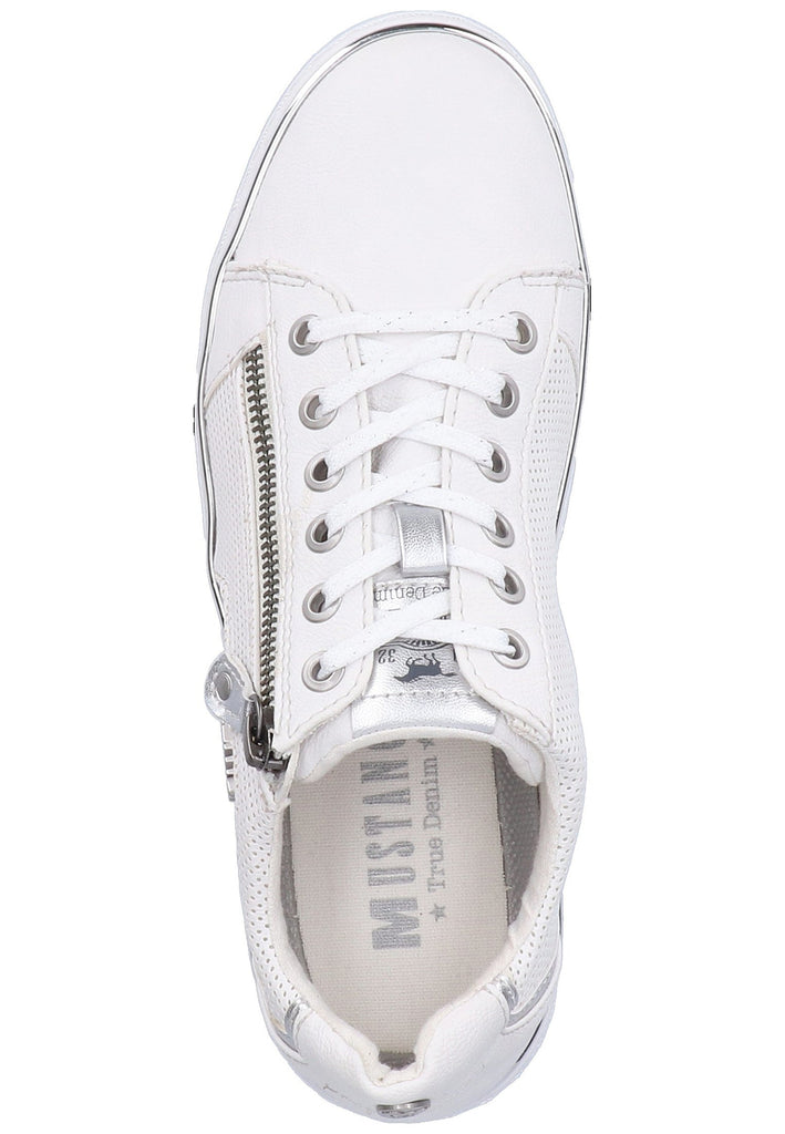 Mustang Sneaker Lederimitat Weiß/Silber