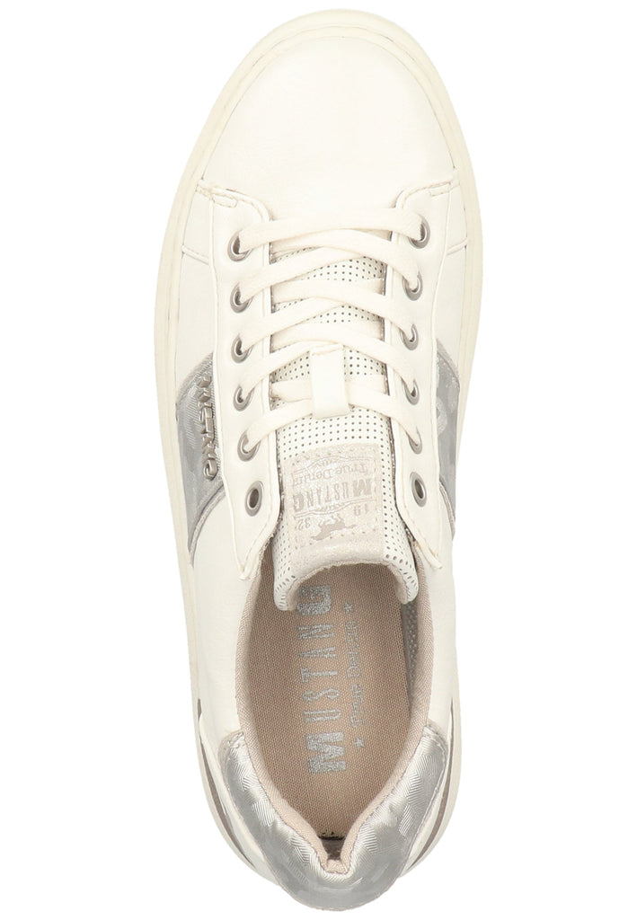 Mustang Sneaker Lederimitat Weiß/Silber