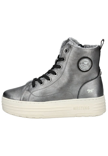 Sneaker Mustang Sneaker Lederimitat Silber Warmfutter