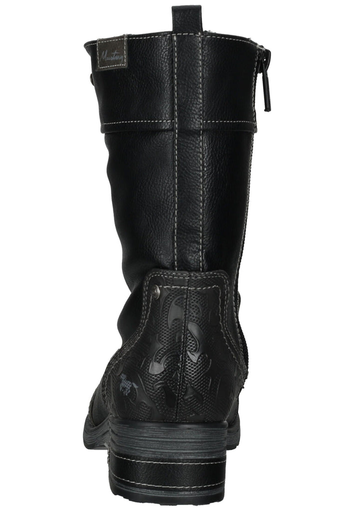 Mustang Stiefel Leder/Textil Schwarz Warmfutter