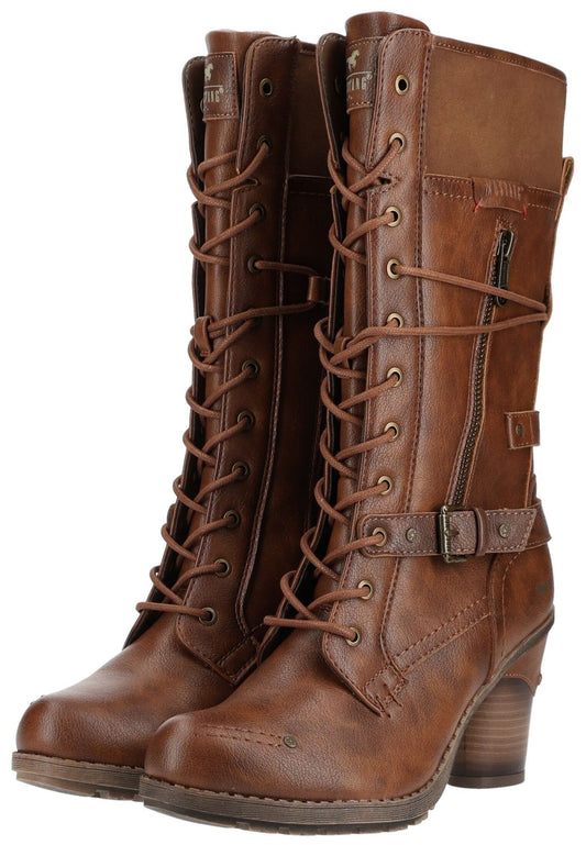 Mustang Stiefel Lederimitat Braun Warmfutter