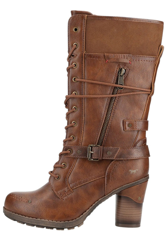 Mustang Stiefel Lederimitat Braun Warmfutter