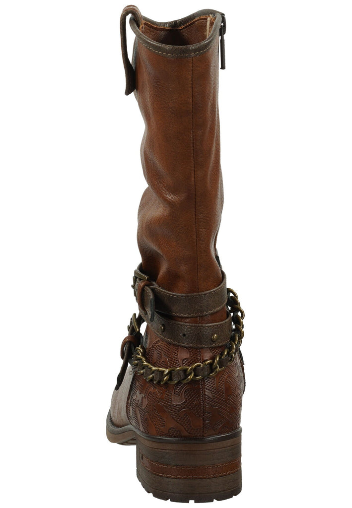 Mustang Stiefel Lederimitat Cognac