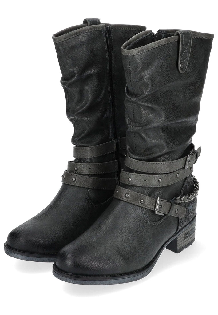 Mustang Stiefel Lederimitat Graphit Warmfutter
