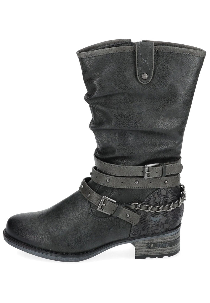 Mustang Stiefel Lederimitat Graphit Warmfutter