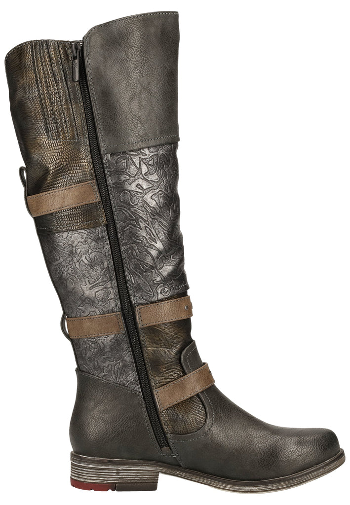 Mustang Stiefel Lederimitat Graphit Warmfutter