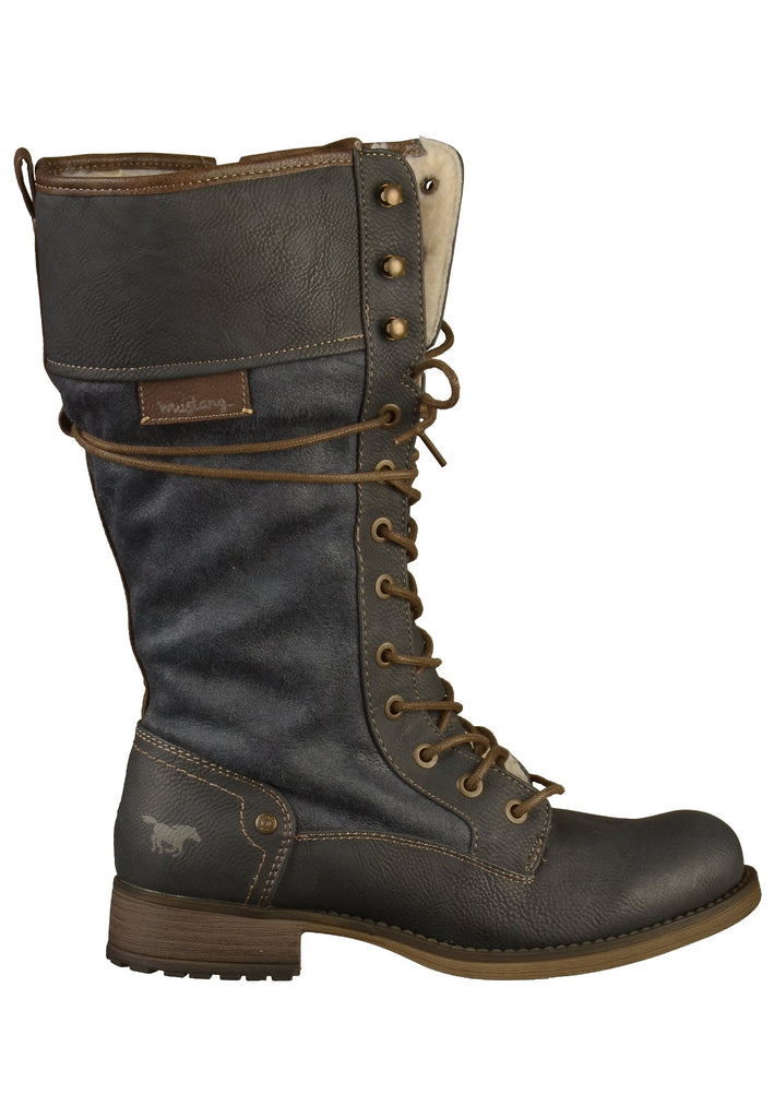 Mustang Stiefel Lederimitat Grau