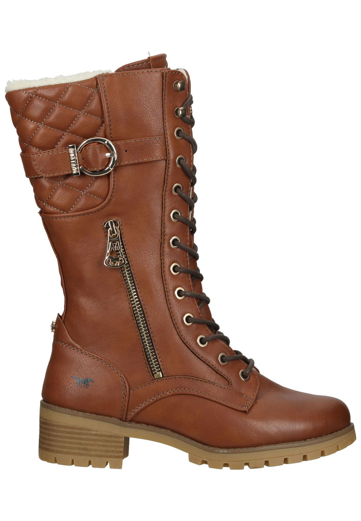 Mustang Stiefel Lederimitat Kastanie Warmfutter