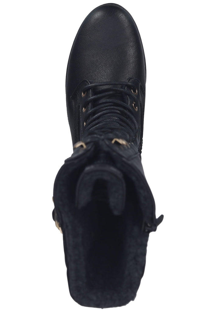 Mustang Stiefel Lederimitat Schwarz Warmfutter