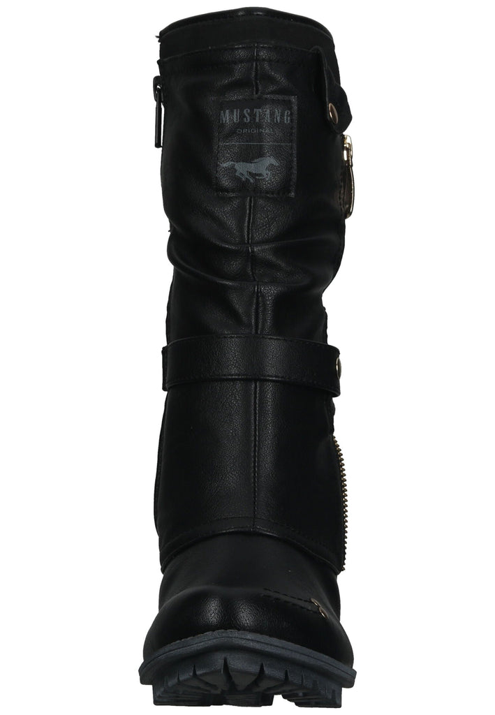 Mustang Stiefel Lederimitat Schwarz Warmfutter