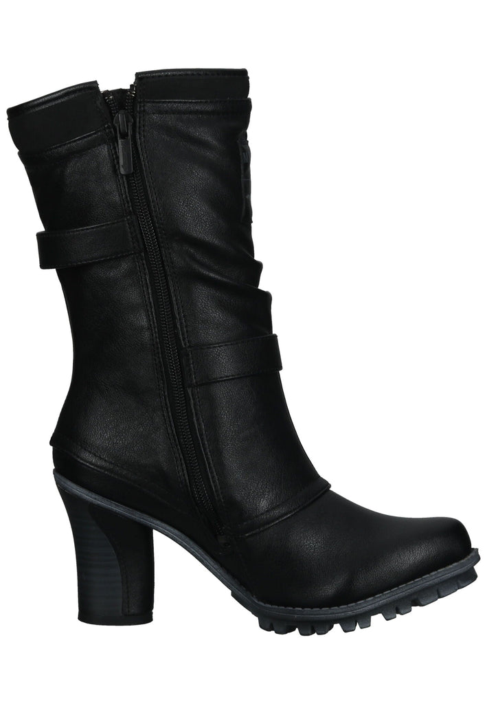 Mustang Stiefel Lederimitat Schwarz Warmfutter