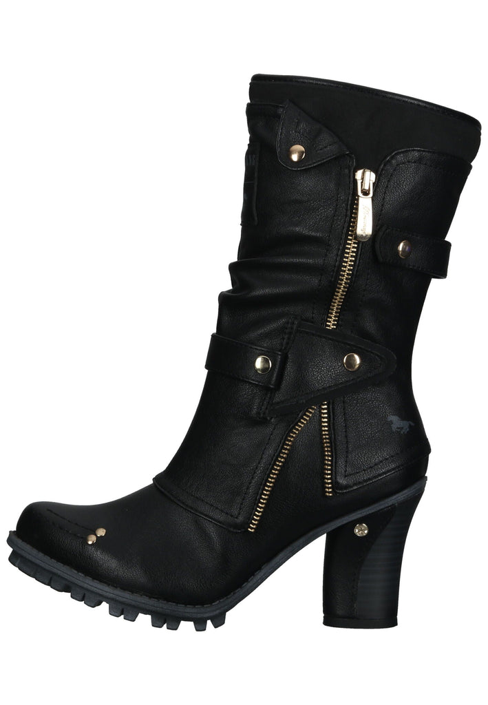 Mustang Stiefel Lederimitat Schwarz Warmfutter