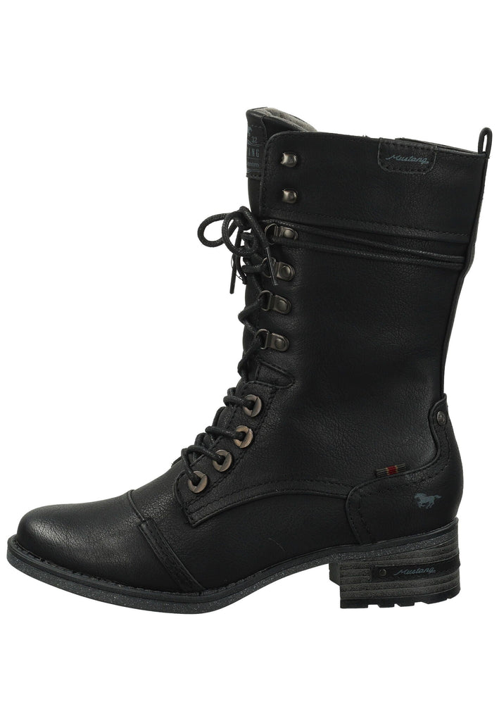 Mustang Stiefel Lederimitat Schwarz Warmfutter