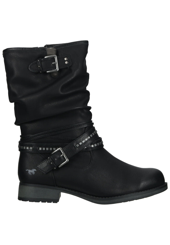 Mustang Stiefel Lederimitat Schwarz Warmfutter