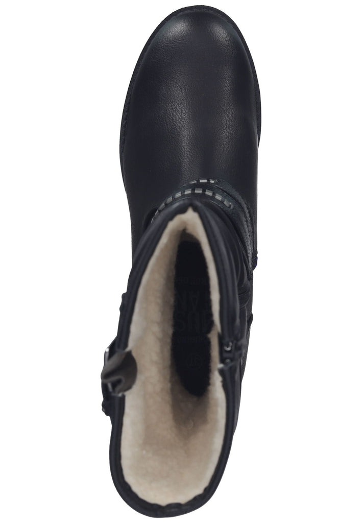 Mustang Stiefel Lederimitat Schwarz Warmfutter
