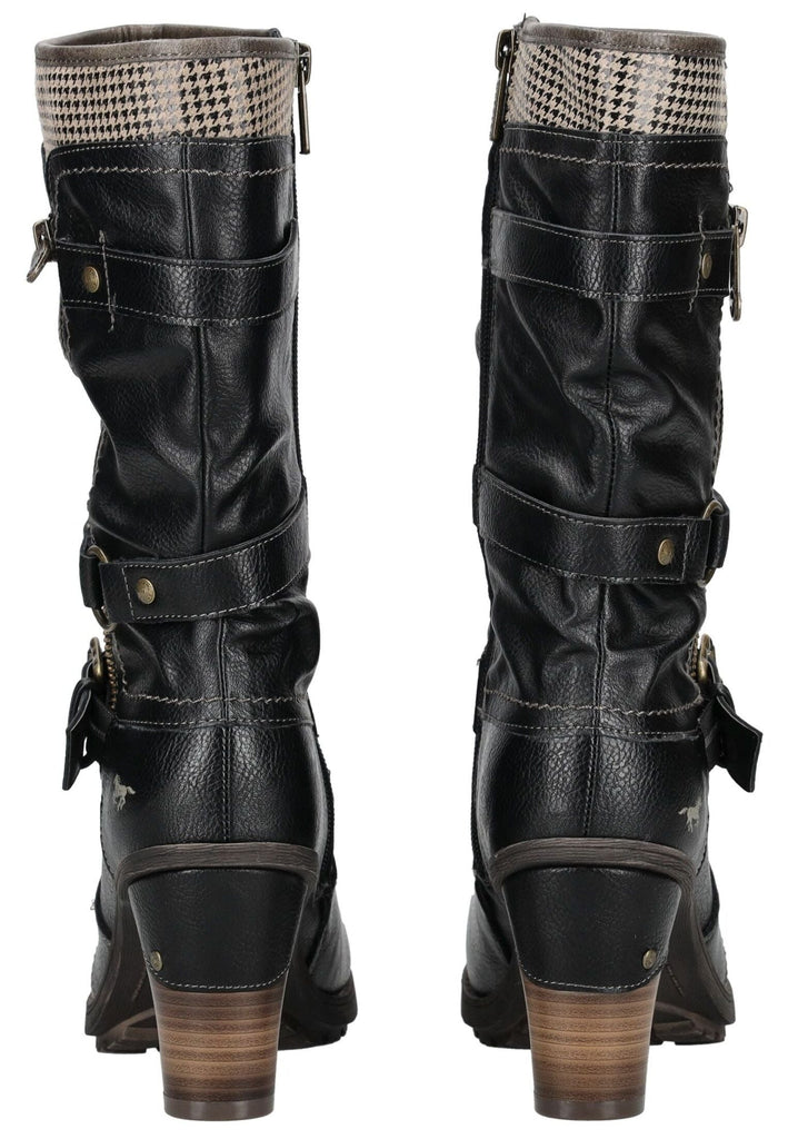 Mustang Stiefel Lederimitat Schwarz Warmfutter