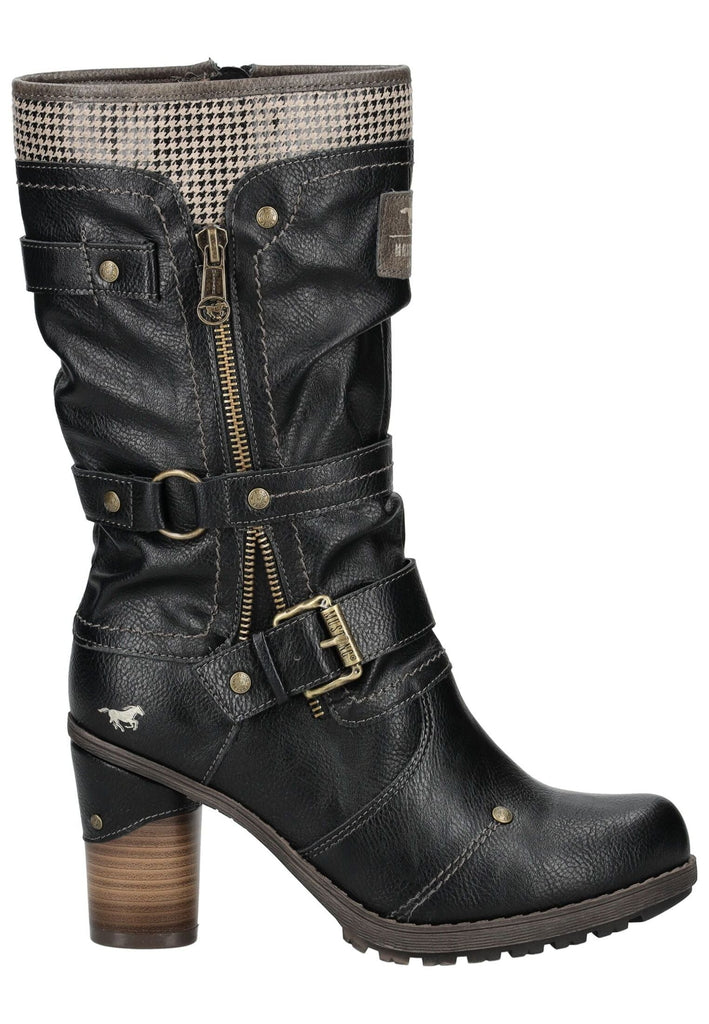 Mustang Stiefel Lederimitat Schwarz Warmfutter