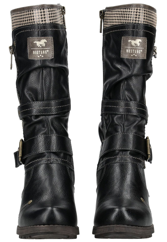 Mustang Stiefel Lederimitat Schwarz Warmfutter