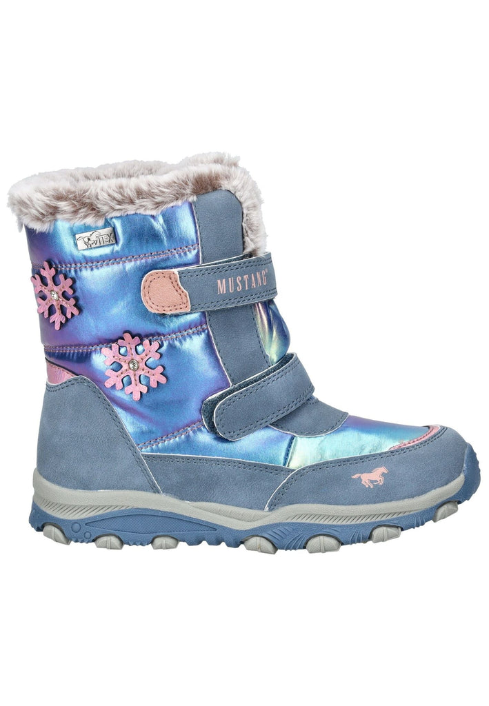 Mustang Stiefel Lederimitat/Textil Blau Warmfutter