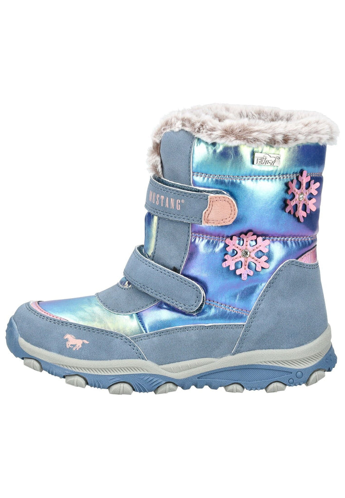 Mustang Stiefel Lederimitat/Textil Blau Warmfutter
