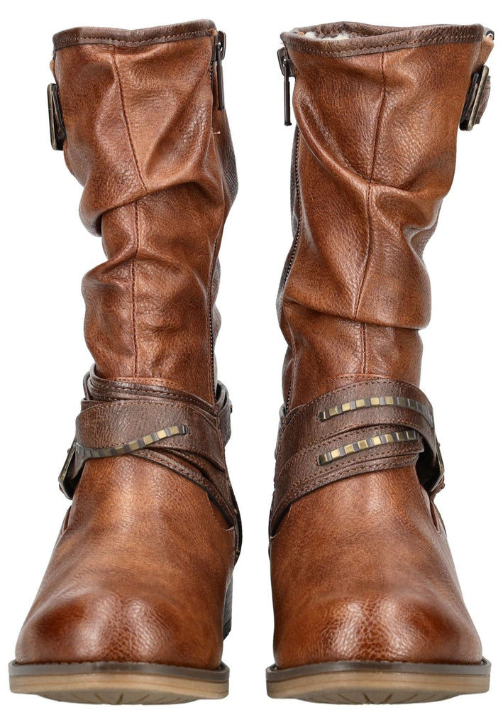 Mustang Stiefel Lederimitat/Textil Cognac