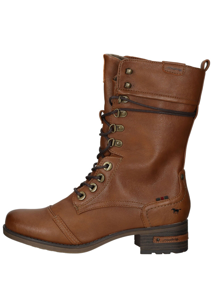 Mustang Stiefel Lederimitat/Textil Cognac Warmfutter