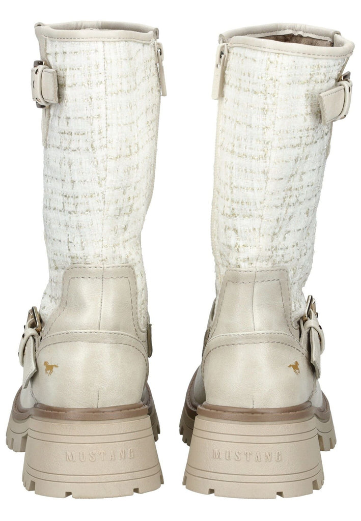 Mustang Stiefel Lederimitat/Textil Ivory Warmfutter