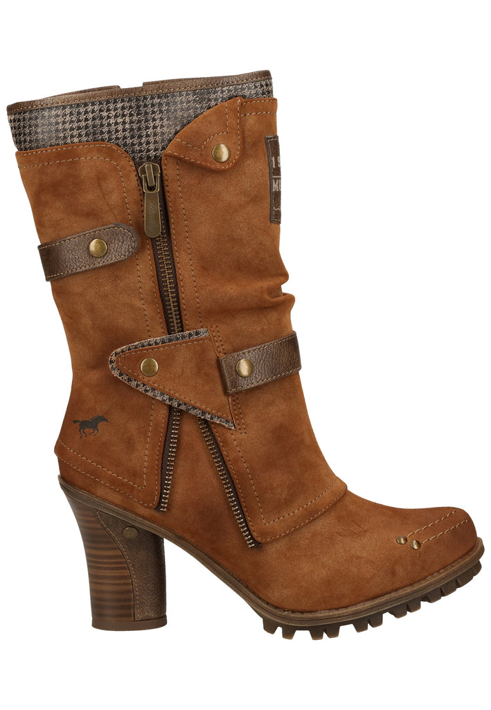 Mustang Stiefel Lederimitat/Textil Kastanie Warmfutter
