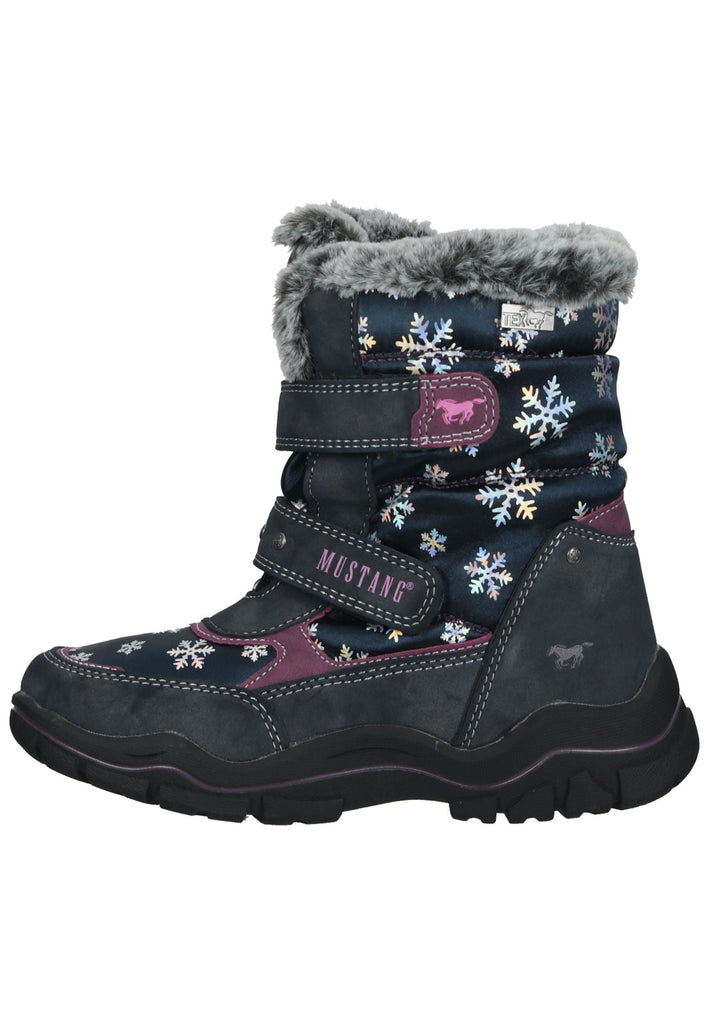 Mustang Stiefel Lederimitat/Textil Navy Warmfutter