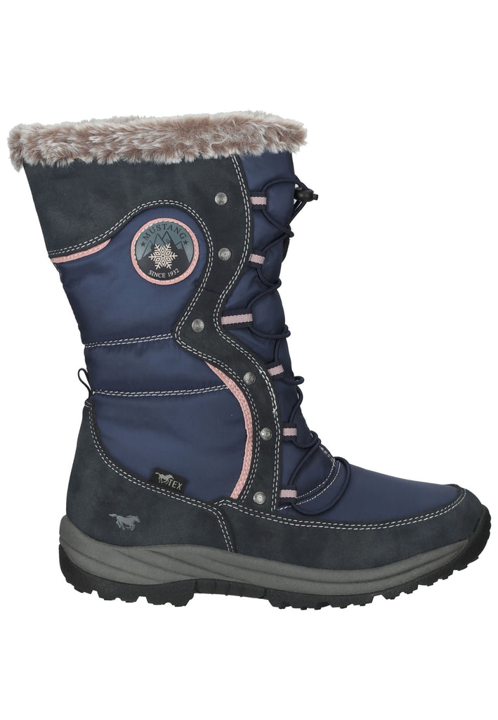 Mustang Stiefel Lederimitat/Textil Navy Warmfutter