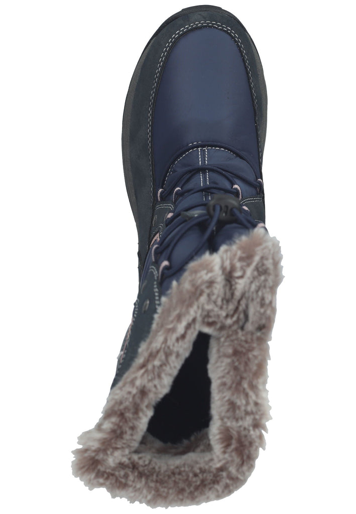 Mustang Stiefel Lederimitat/Textil Navy Warmfutter