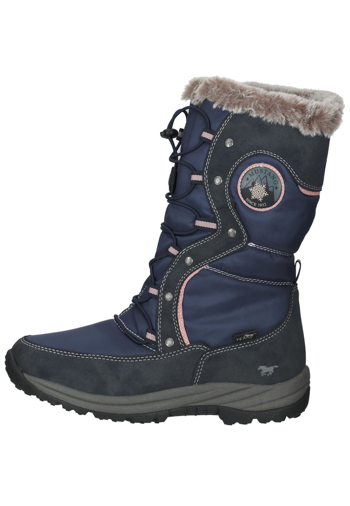 Mustang Stiefel Lederimitat/Textil Navy Warmfutter