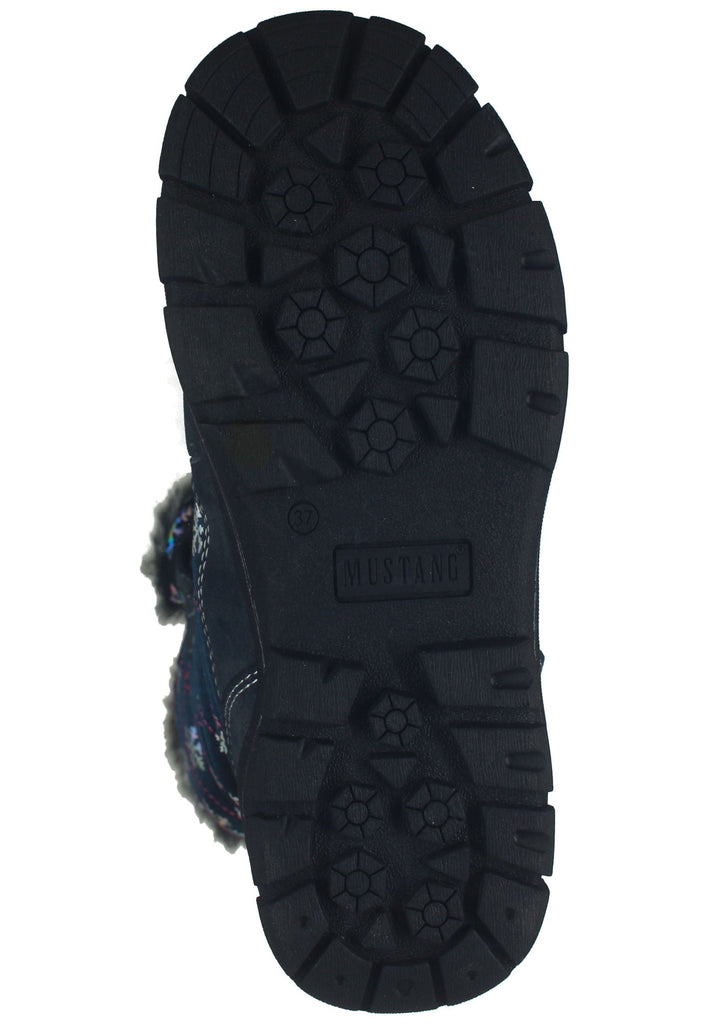 Mustang Stiefel Lederimitat/Textil Navy Warmfutter