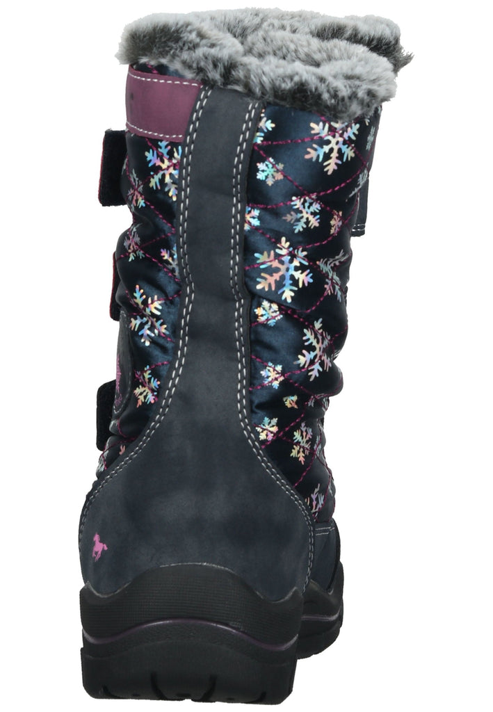 Mustang Stiefel Lederimitat/Textil Navy Warmfutter