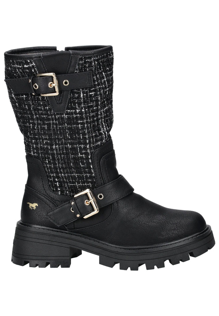Mustang Stiefel Lederimitat/Textil Schwarz Warmfutter