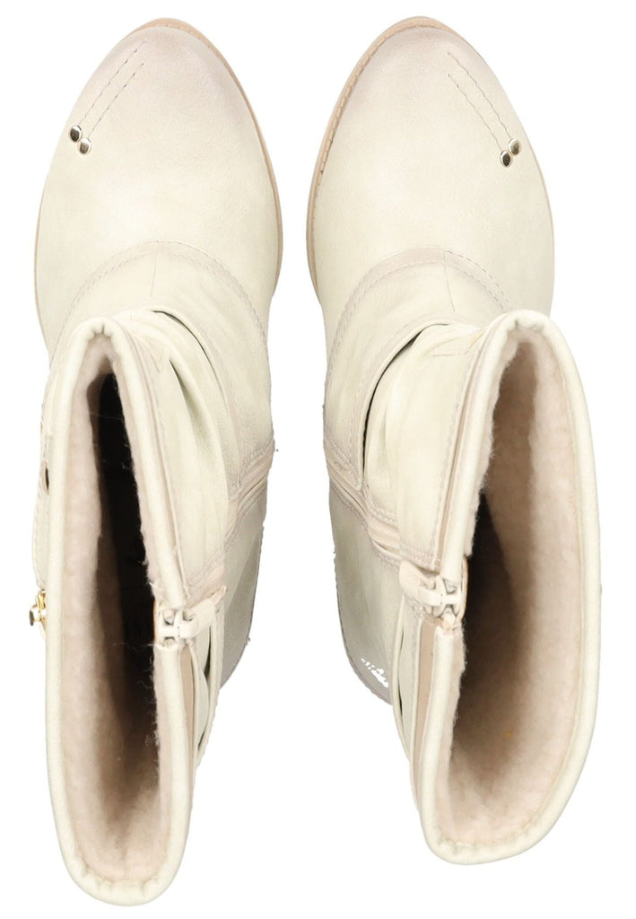 Mustang Stiefel Lederimitat Weiß/Gold Warmfutter