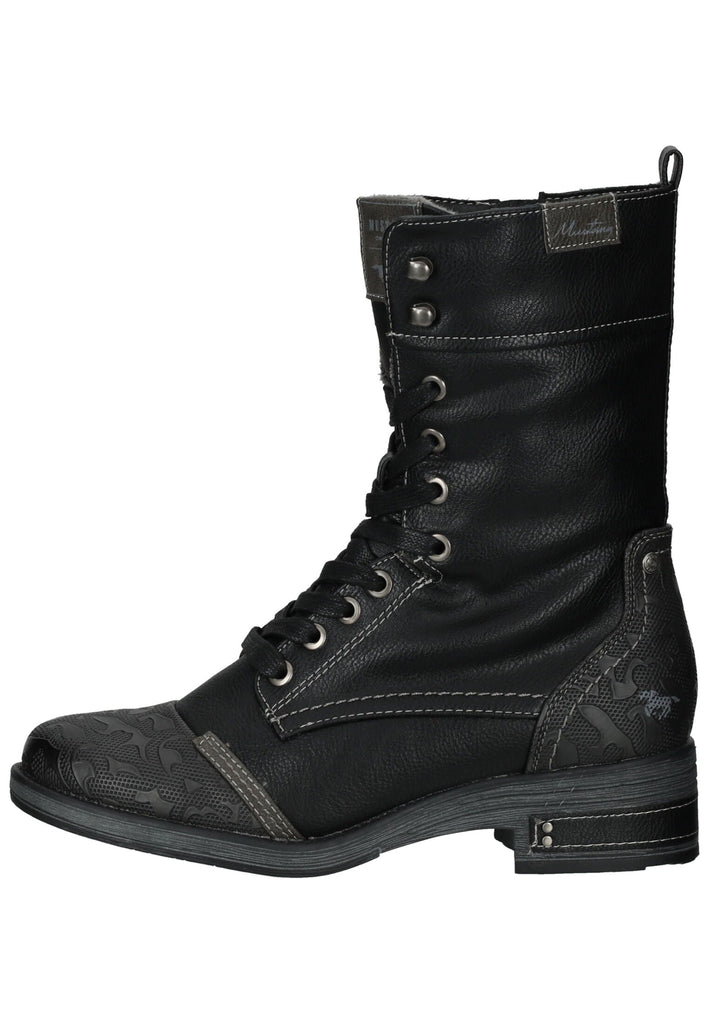 Stiefel Mustang Stiefel Leder/Textil Schwarz Warmfutter