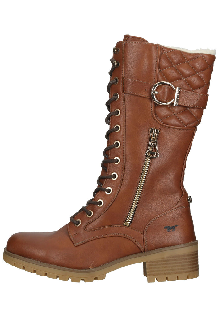 Stiefel Mustang Stiefel Lederimitat Kastanie Warmfutter