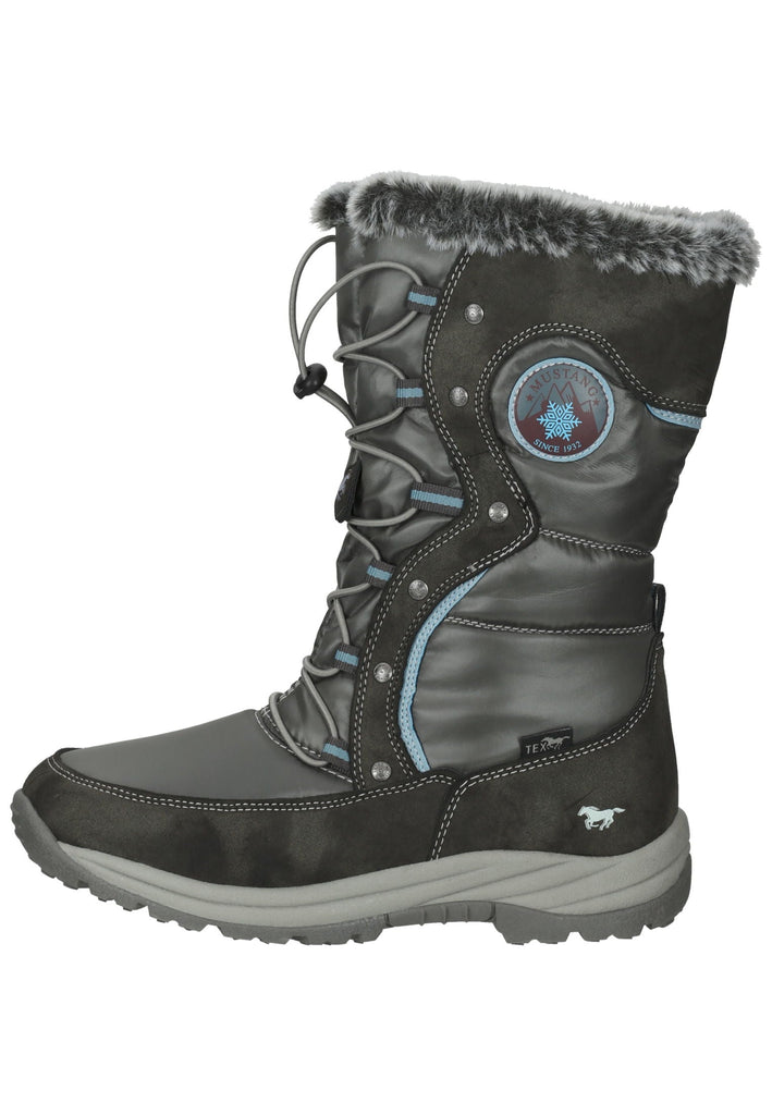 Stiefel Mustang Stiefel Lederimitat/Textil Dunkelgrau Warmfutter