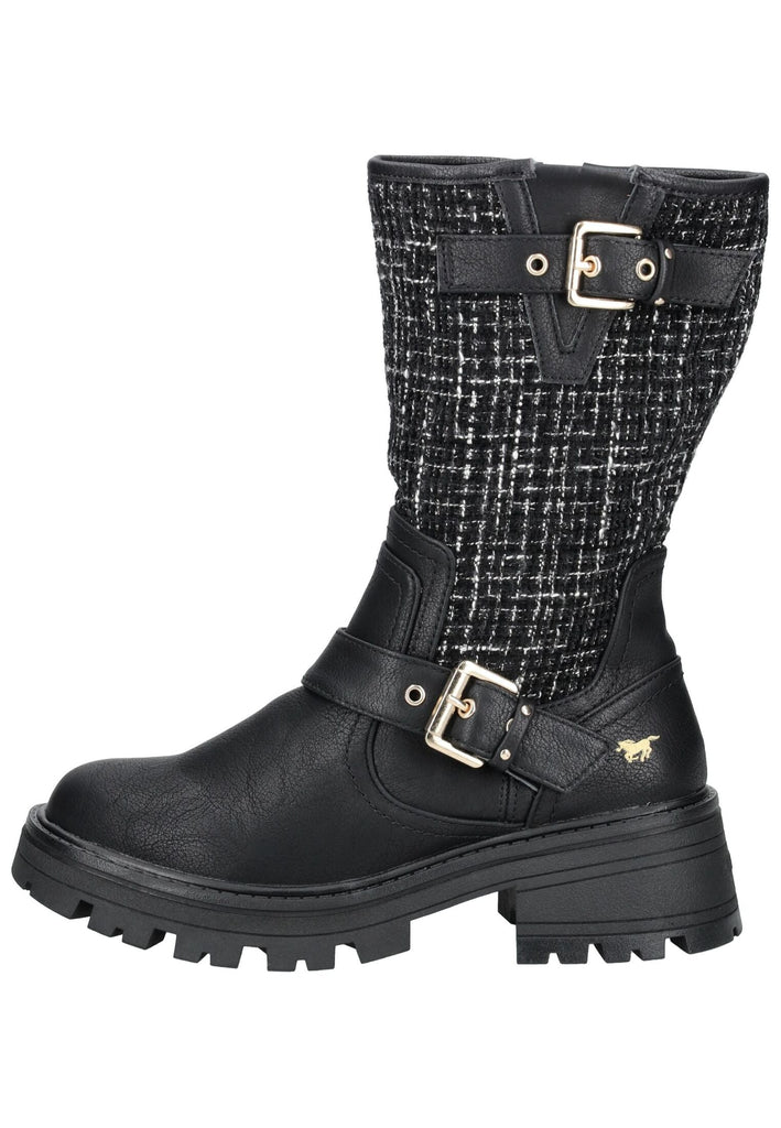 Stiefel Mustang Stiefel Lederimitat/Textil Schwarz Warmfutter