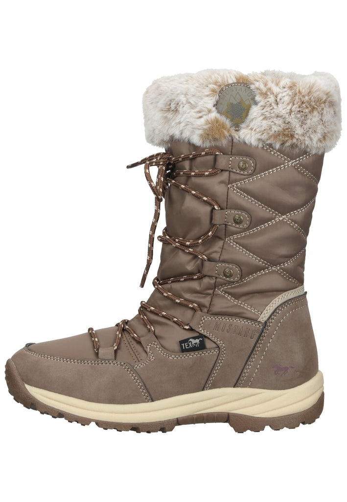 Stiefel Mustang Stiefel Lederimitat/Textil Taupe Warmfutter