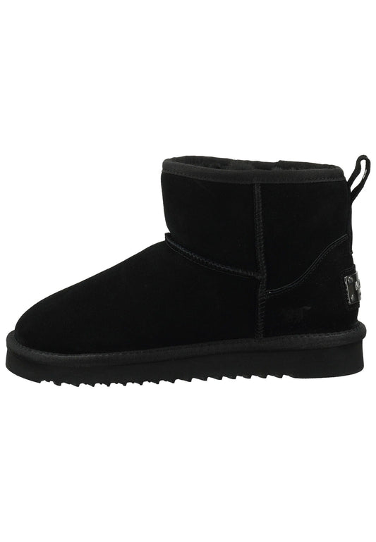 Mustang Stiefelette Leder Schwarz Warmfutter