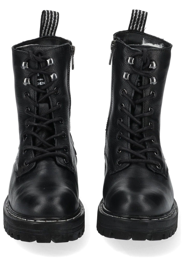 Mustang Stiefelette Leder Schwarz Warmfutter