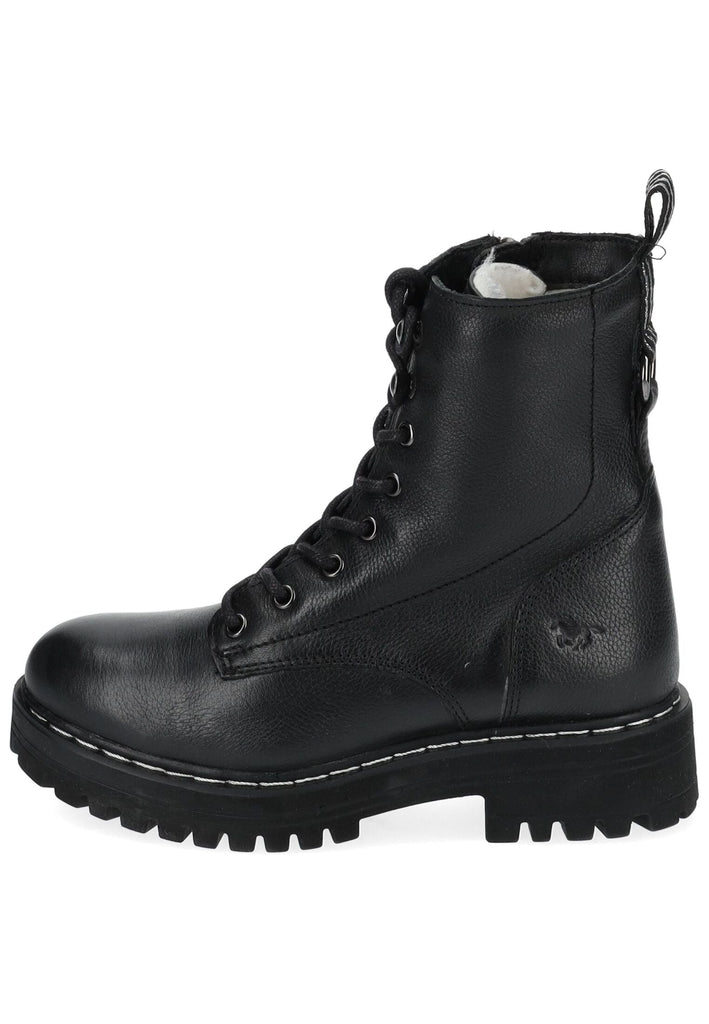 Mustang Stiefelette Leder Schwarz Warmfutter