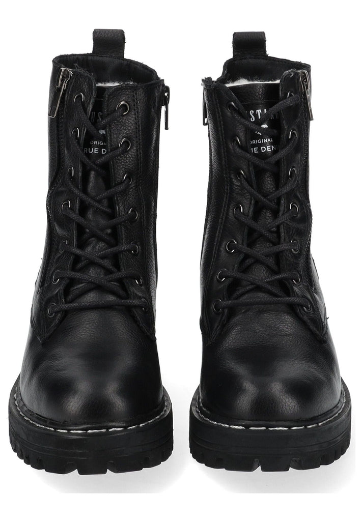 Mustang Stiefelette Leder Schwarz Warmfutter