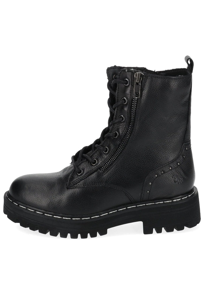 Mustang Stiefelette Leder Schwarz Warmfutter
