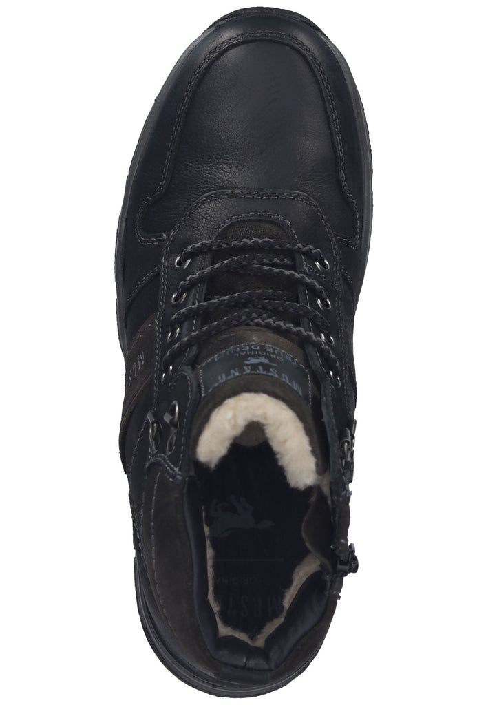 Mustang Stiefelette Leder Schwarz Warmfutter