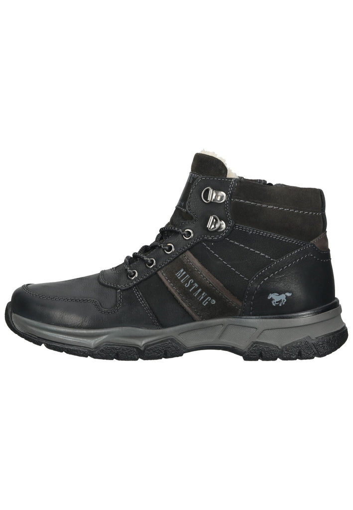 Mustang Stiefelette Leder Schwarz Warmfutter
