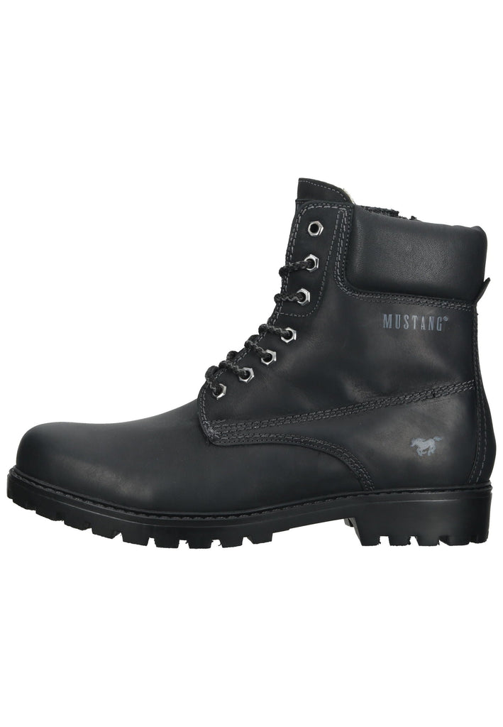 Mustang Stiefelette Leder Schwarz Warmfutter